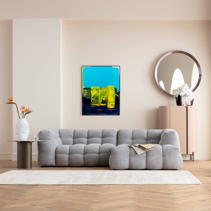 Framed Picture Abstract High Gloss 120x160cm blue Kare Design