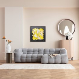 Tableau encadré abstrait jaune - In Box - Kare Design
