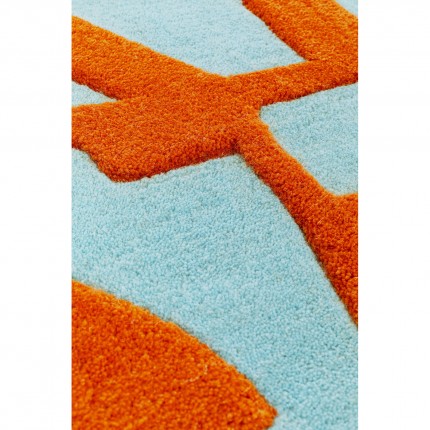 Tapis Labirinto 300x200cm bleu et orange Kare Design
