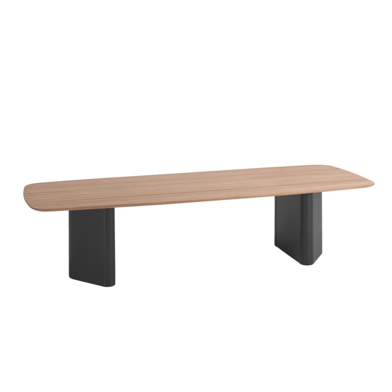 Table en teck et aluminium noir - Rossi - Gescova