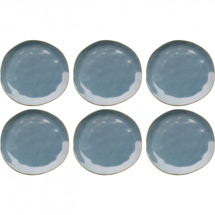 Plate Organic Ø20cm bleu (6/Set) Kare Design Plate Organic Ø20cm bleu (6/Set) Kare Design