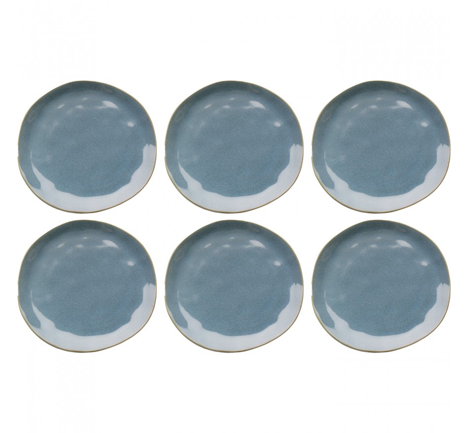 Assiettes Organic 20cm bleues set de 6 Kare Design Assiettes Organic 20cm bleues set de 6 Kare Design