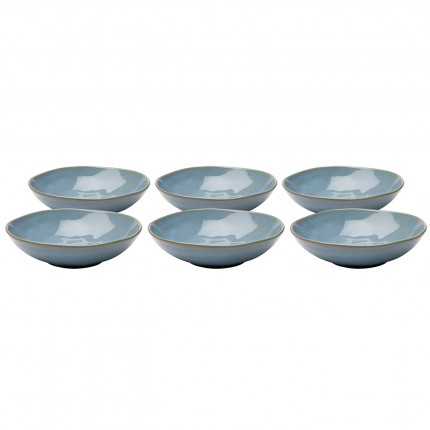 Assiettes creuses Organic 22cm bleues set de 6 Kare Design