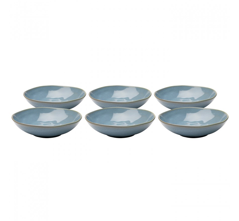 Plate Deep Organic Ø22cm blue (6/Set) Kare Design Plate Deep Organic Ø22cm blue (6/Set) Kare Design