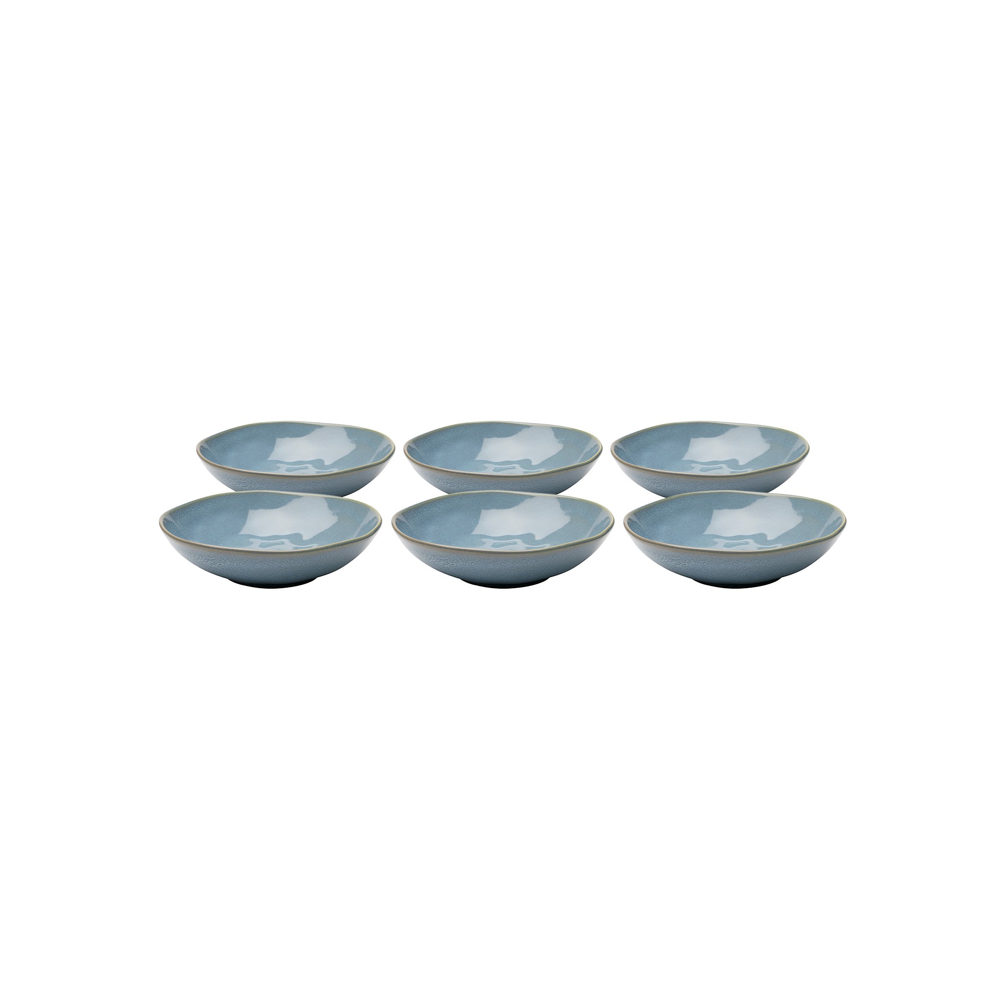 Assiettes creuses Organic 22cm bleues set de 6 Kare Design