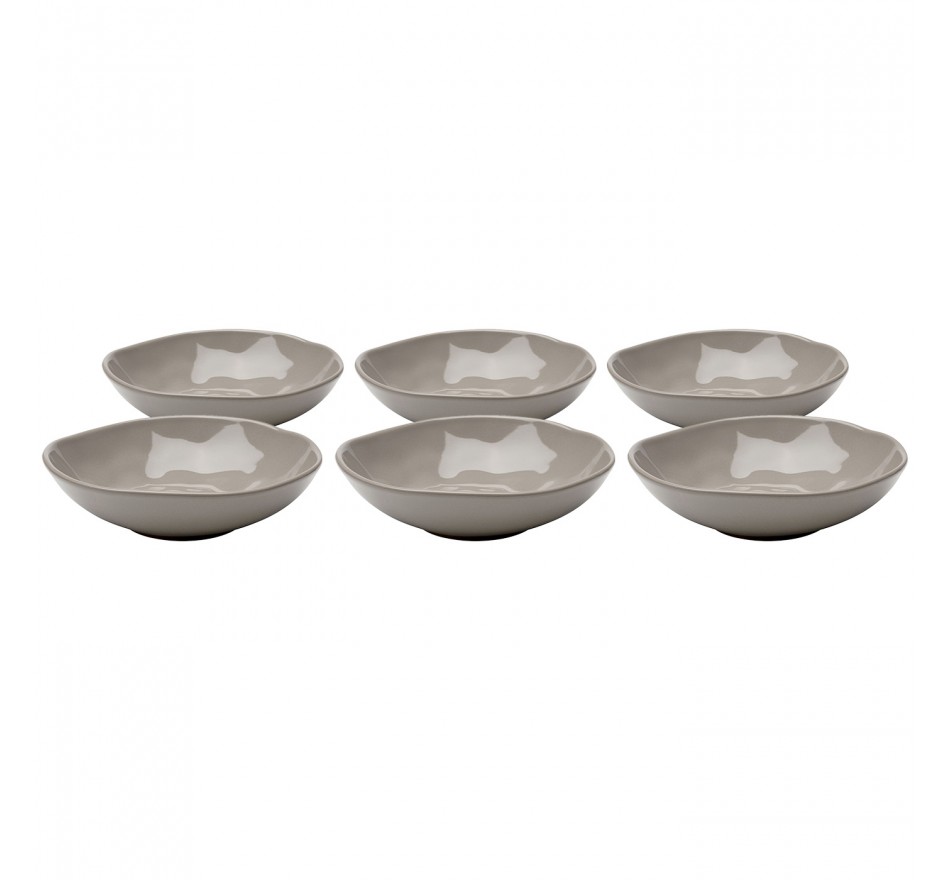 Plate Deep Organic Ø22cm taupe (6/Set) Kare Design Plate Deep Organic Ø22cm taupe (6/Set) Kare Design