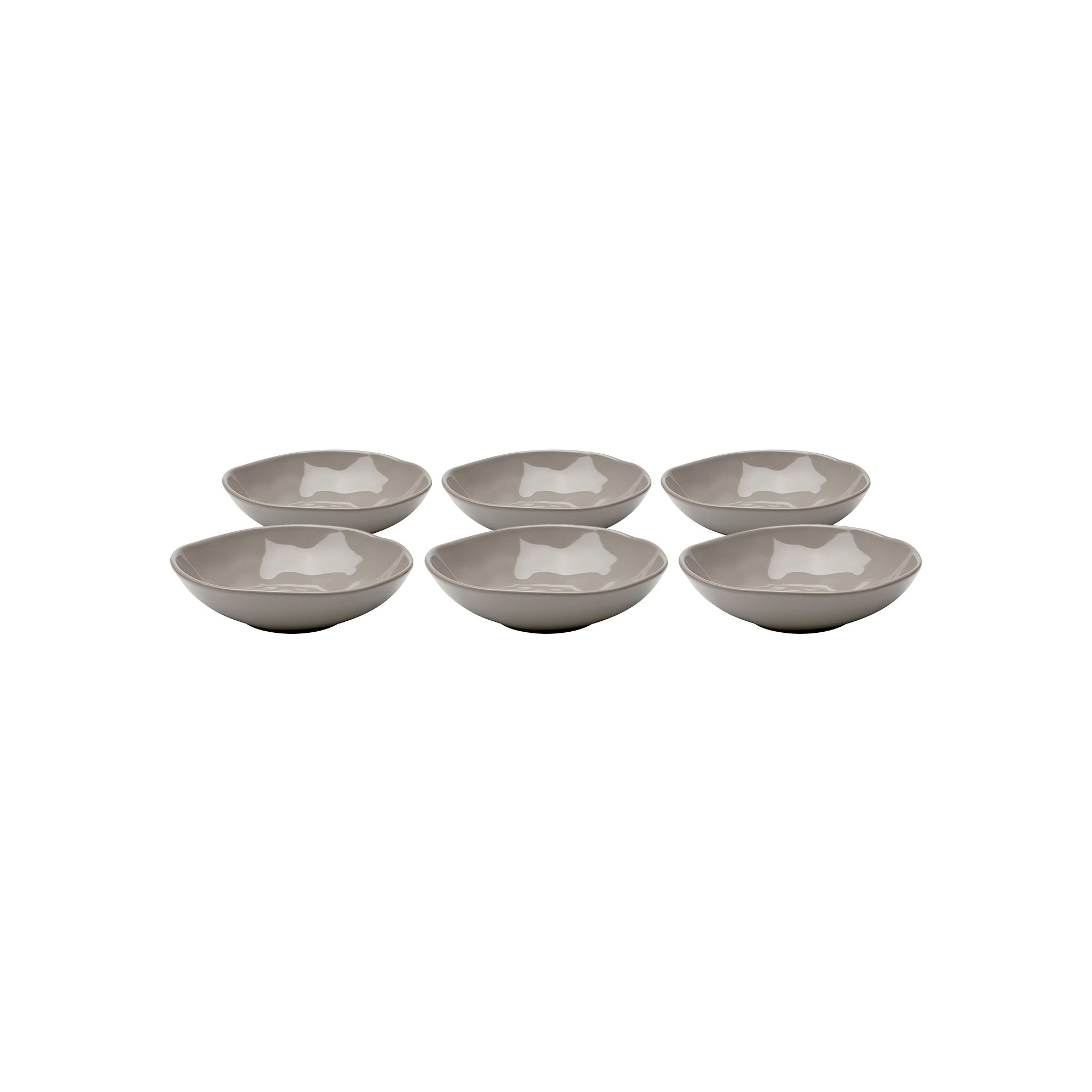 Plate Deep Organic Ø22cm taupe (6/Set) Kare Design
