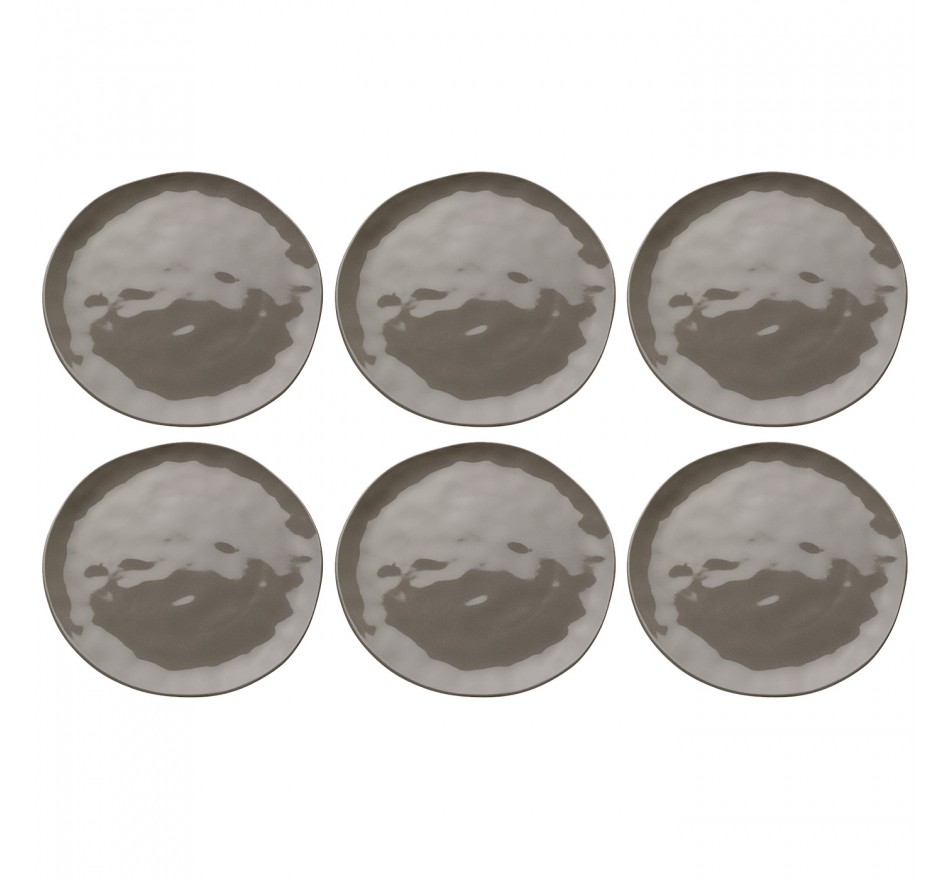 Plate Organic Ø20cm taupe (6/Set) Kare Design Plate Organic Ø20cm taupe (6/Set) Kare Design