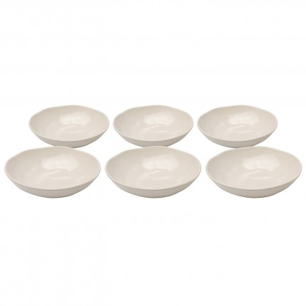 Assiettes creuses Organic 22cm crème set de 6 Kare Design