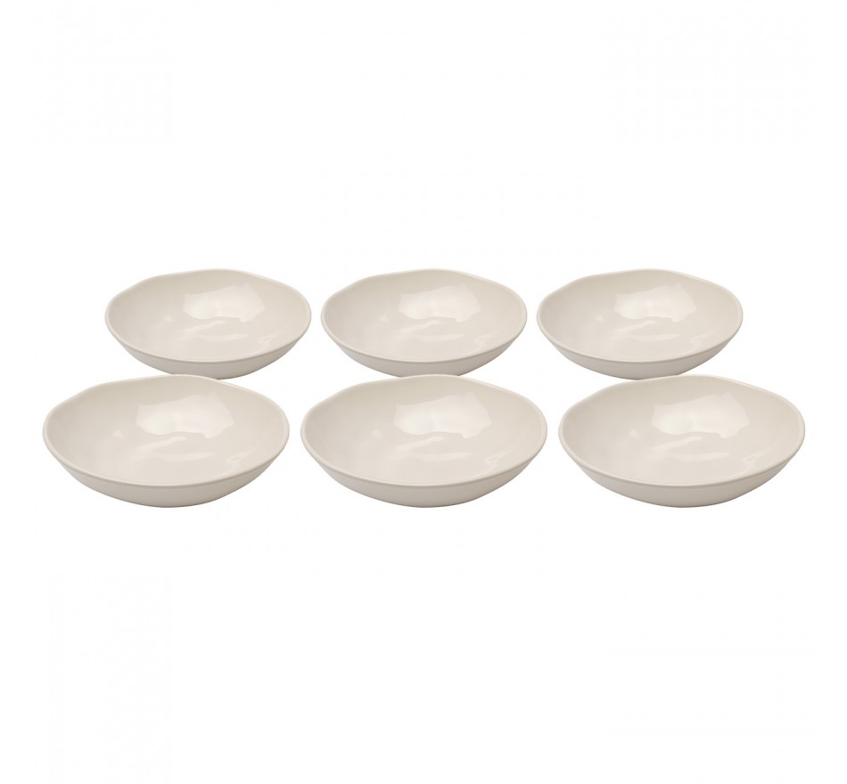 Assiettes creuses Organic 22cm crème set de 6 Kare Design Assiettes creuses Organic 22cm crème set de 6 Kare Design