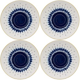 Assiettes en porcelaine blanche et bleue - Dalia - Kare Design
