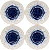 Assiettes en porcelaine blanche et bleue - Dalia - Kare Design