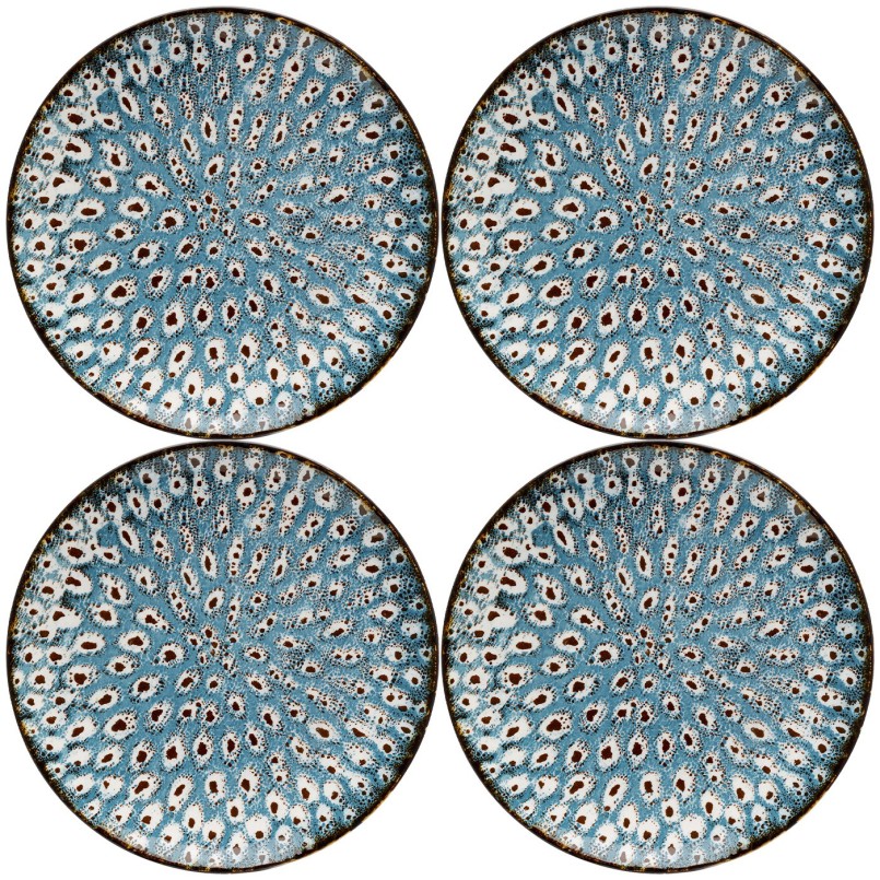 Assiettes à dessert bleues à motifs - Gioia - Kare Design