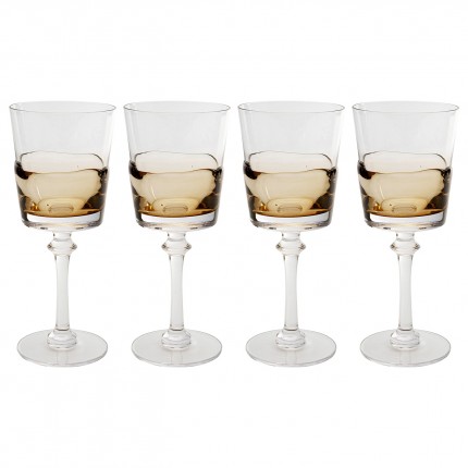 Verres à vin Mimi ambre set de 4 Kare Design