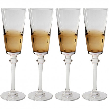 Champagne Glass Mimi amber (4/set) Kare Design