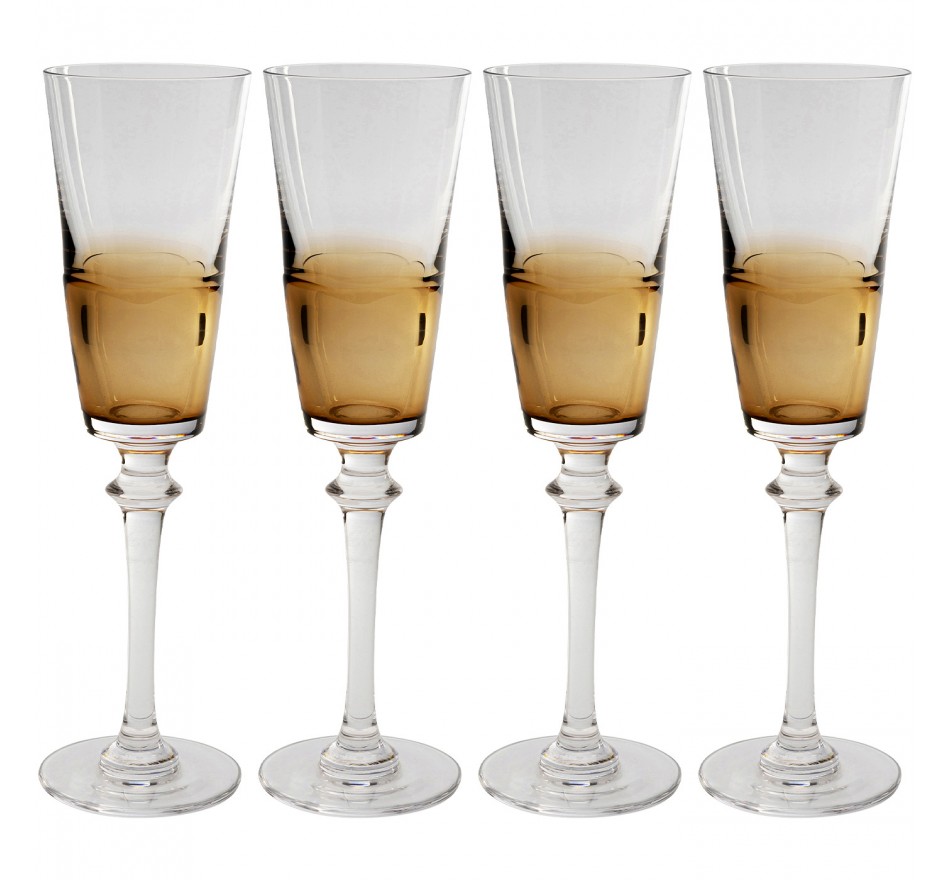 Flûtes à champagne Mimi ambre set de 4 Kare Design Flûtes à champagne Mimi ambre set de 4 Kare Design