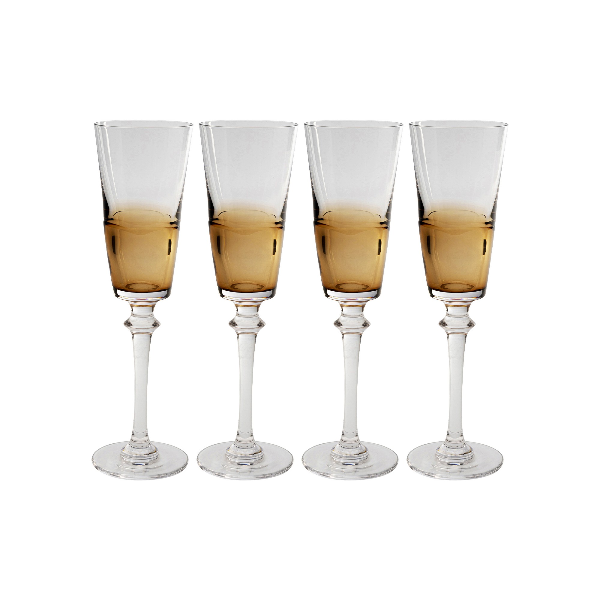 Flûtes à champagne Mimi ambre set de 4 Kare Design