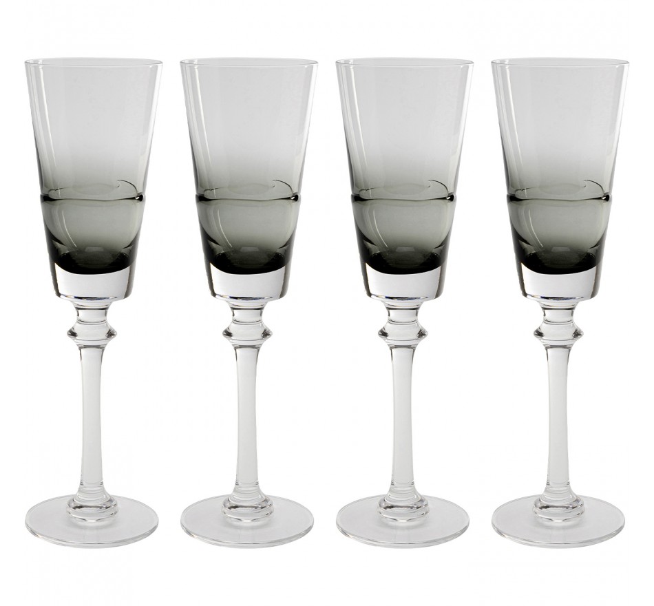 Flûtes à champagne Mimi grises set de 4 Kare Design Flûtes à champagne Mimi grises set de 4 Kare Design