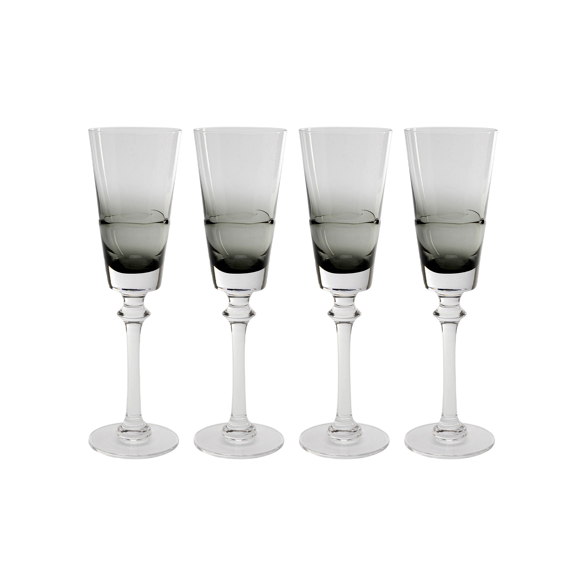 Flûtes à champagne Mimi grises set de 4 Kare Design
