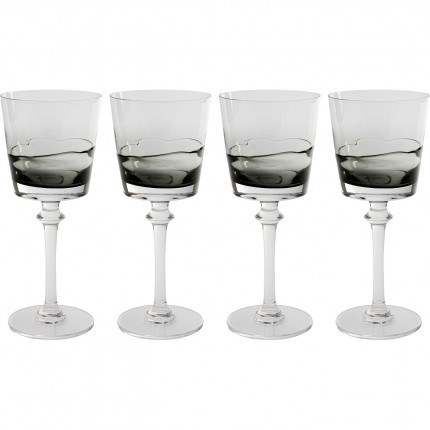 Verres à vin Mimi gris set de 4 Kare Design