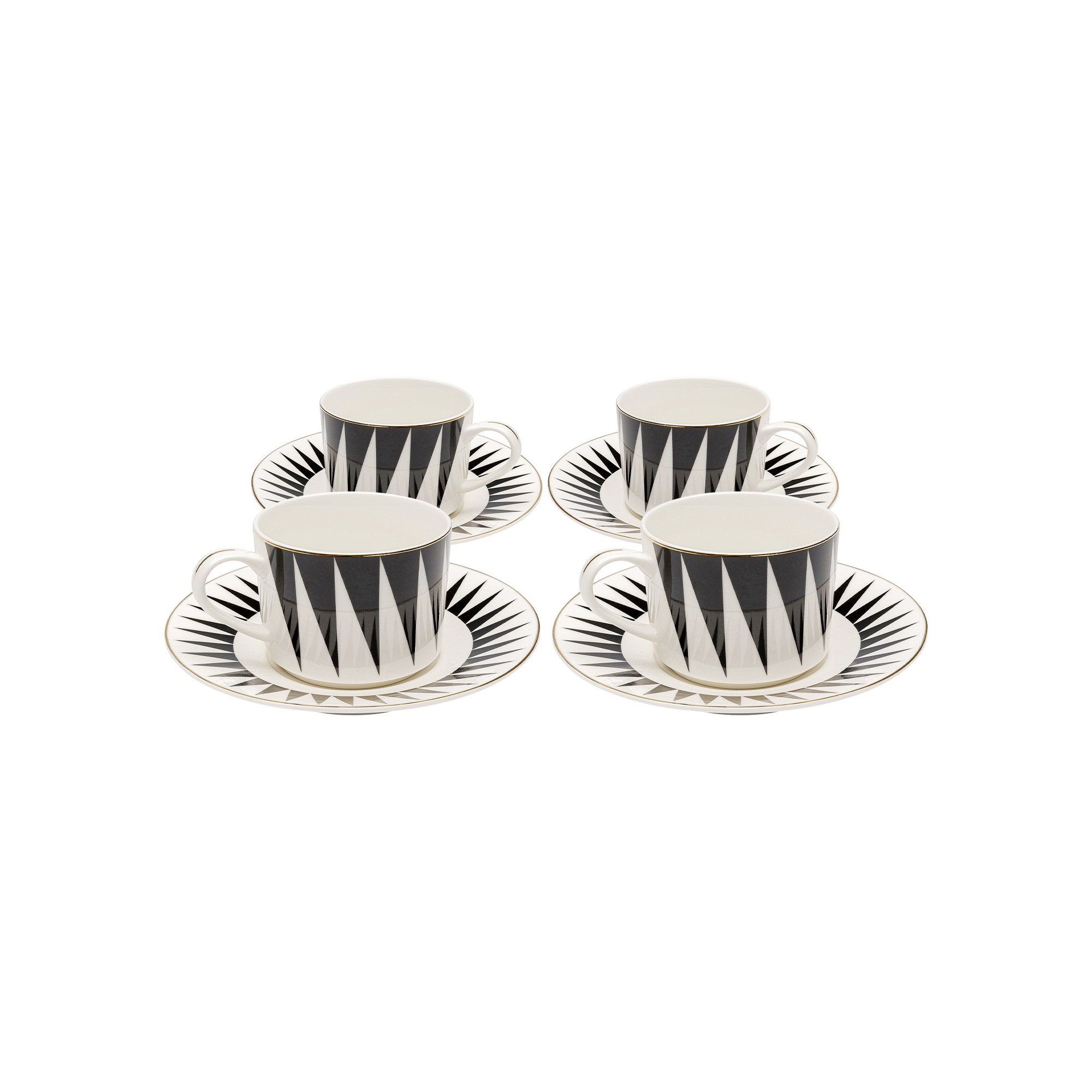 Coffee Cup Harlequin black and white (4/set) Kare Design