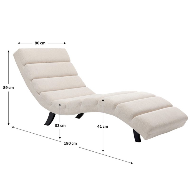 Chaise longue en tissu crème - Balou - Kare Design