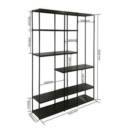 Étagère Oslo 200x150cm noire Kare Design