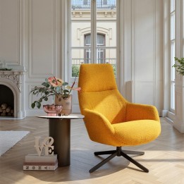 Fauteuil jaune pivotant avec accoudoirs - Mimi - Kare Design