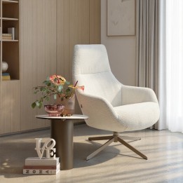 Fauteuil crème pivotant avec accoudoirs - Mimi - Kare Design
