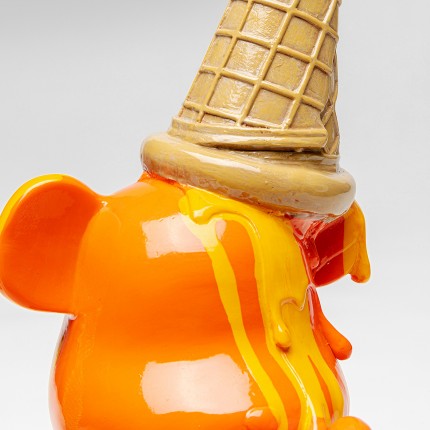 Déco ours assis glace orange Kare Design