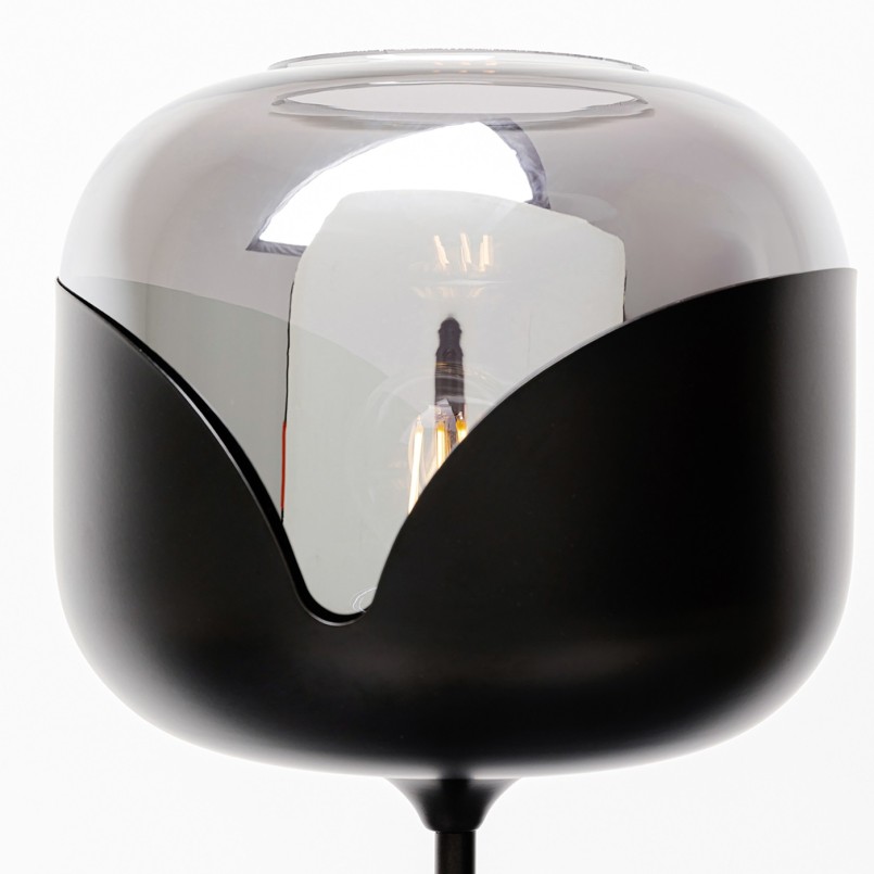 Lampadaire moderne noir en verre et acier - Goblet Ball - Kare Design