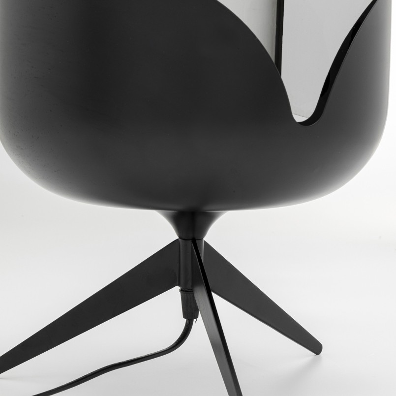 Lampe de table en acier noir et verre teint - Goblet Ball - Kare Design