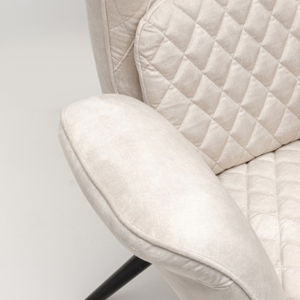 Fauteuil Tudor velours crème Kare Design