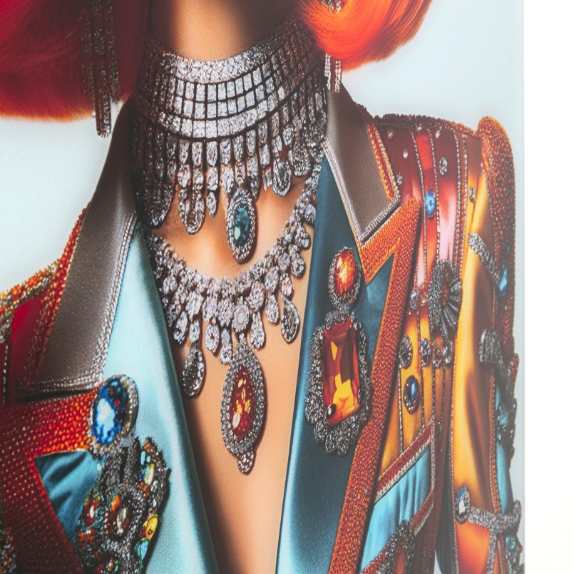 Tableau en verre femme bijoux - Kare Design