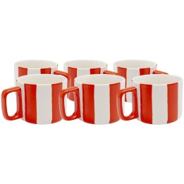 Tasses rayées rouges et blanches - Cocina - Kare Design