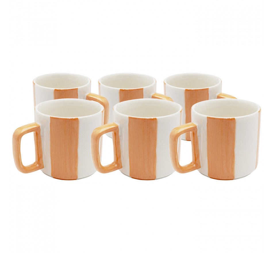 Tasses Cocina oranges et blanches set de 6 Kare Design Tasses Cocina oranges et blanches set de 6 Kare Design