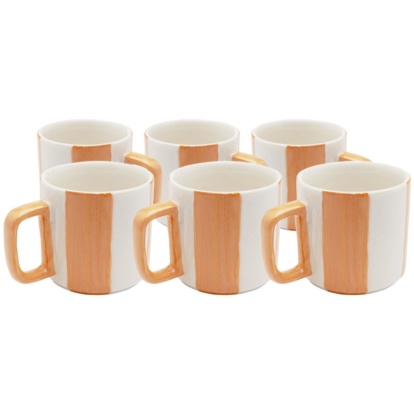 Coffee Cup Cocina orange and white (6/set) Kare Design