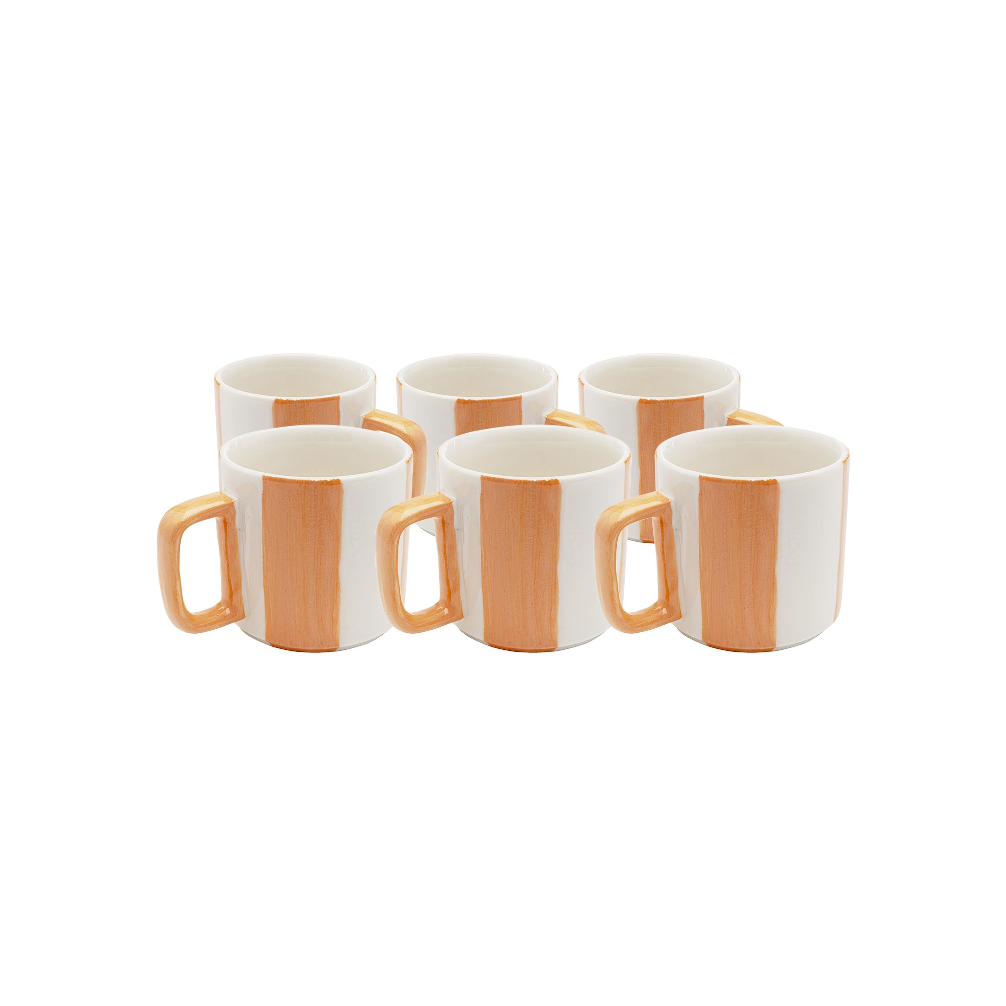 Tasses Cocina oranges et blanches set de 6 Kare Design