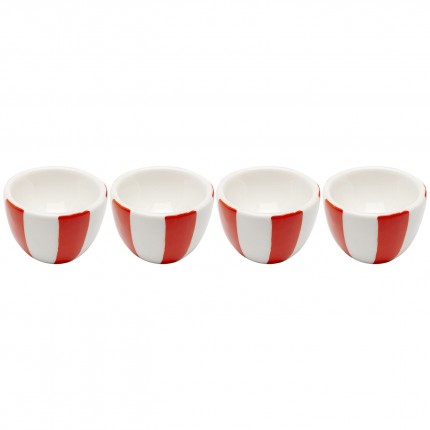 Coquetiers Cocina rouges et blancs set de 4 Kare Design