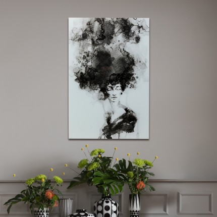 Tableau en verre fumée cheveux 100x150cm Kare Design