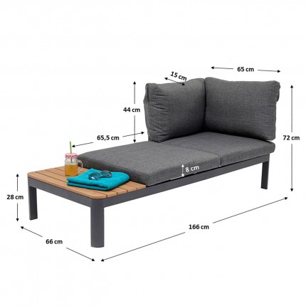 Assise de jardin Happy Day grise gauche Kare Design