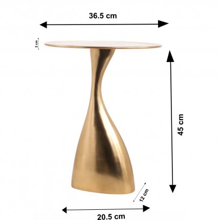 Table d'appoint Spacey dorée 36cm Kare Design