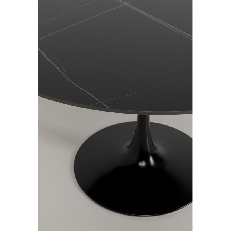 Table ronde en grès noir et blanc - Invitation - Kare Design