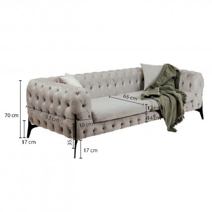 Sofa Bellissima 2-seater velvet green Kare Design
