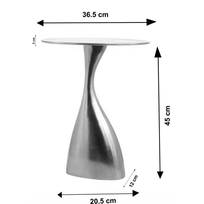 Silver and black aluminum side table - Spacey - Kare Design
