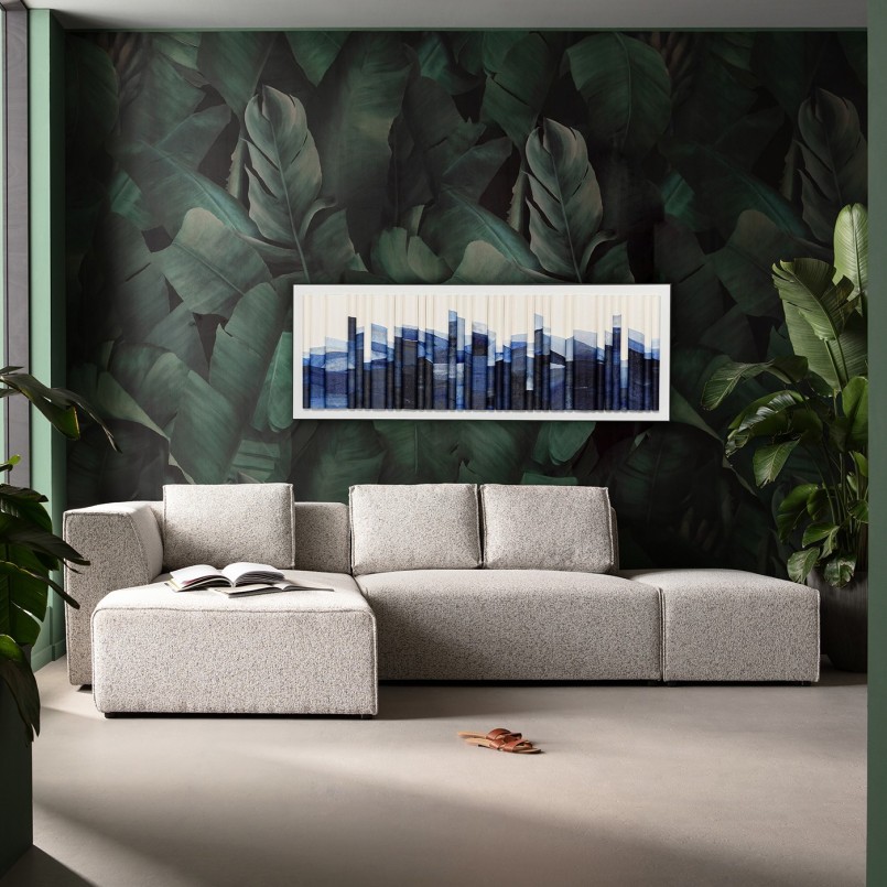 Blue, white and black 3D painting - Shadow Skyline - Kare Design