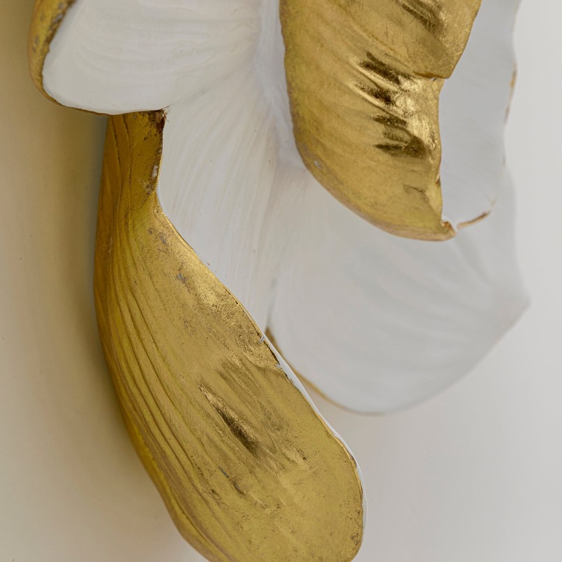 White and golden orchid wall decoration - Kare Design