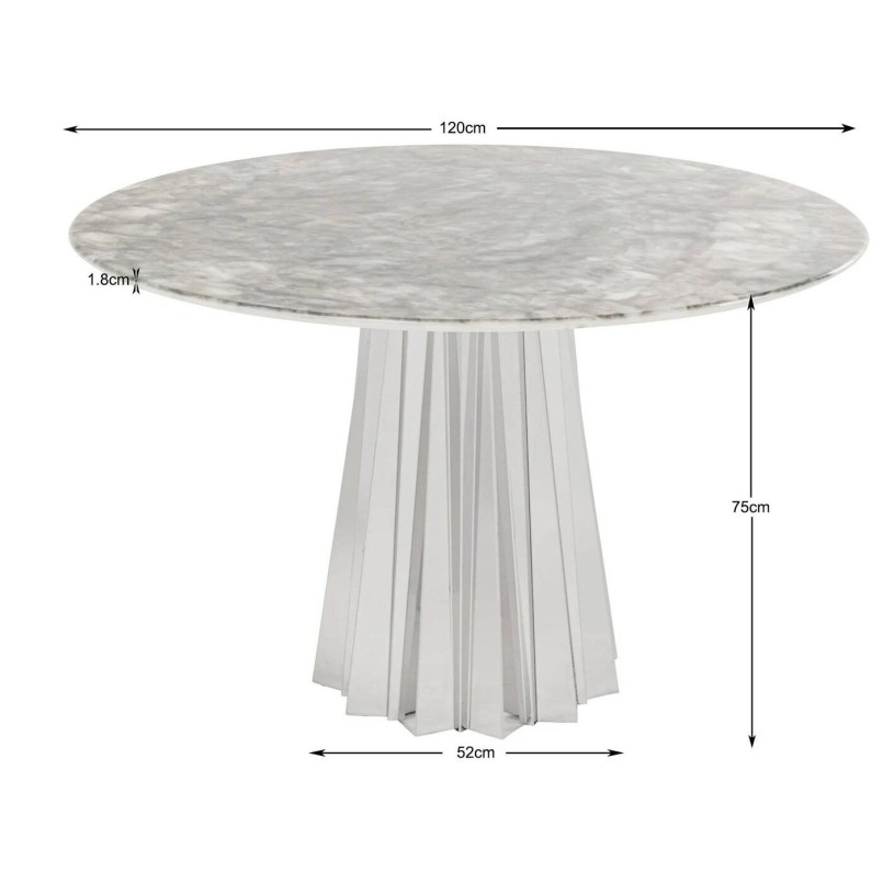 Gray Mineral Marble Round Table - Amorra - Kare Design
