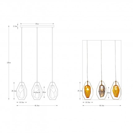 Pendant Lamp Diamond Fever 67cm black Kare Design