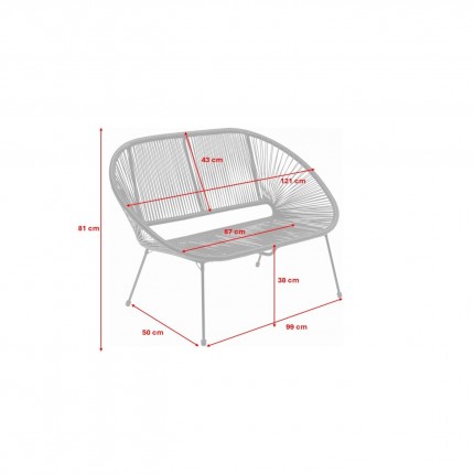Banquette Acapulco Mono blanche Kare Design